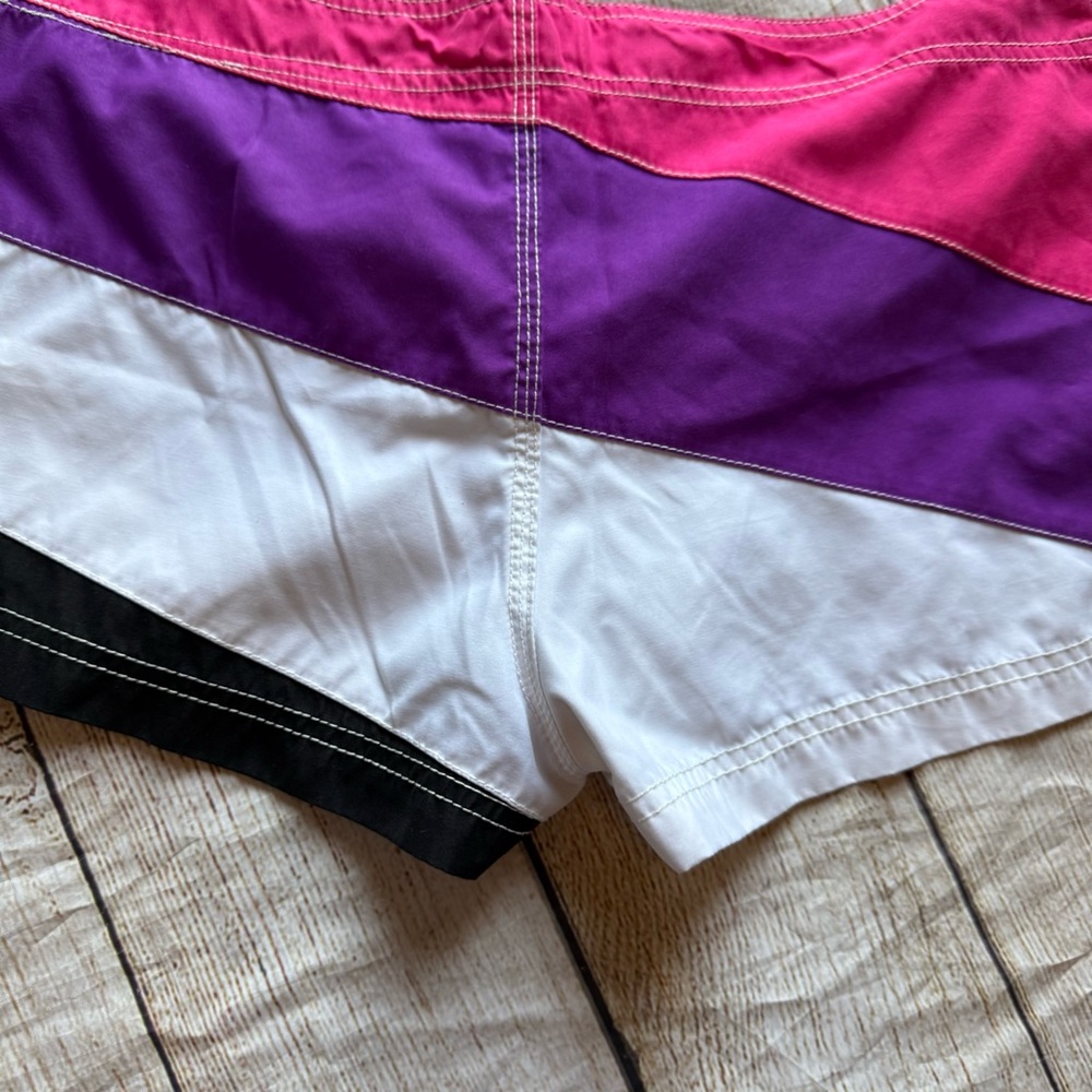 OP Ocean Pacific Rainbow Colorful Patchwork Short Board Shorts Juniors L 11/13 - Picture 13 of 15